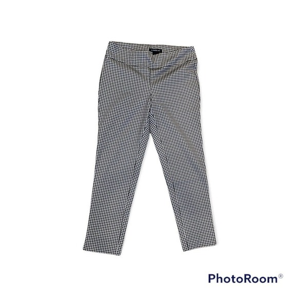 Zac & Rachel Pants - Zac and Rachel PETITE MEDIUM Stretch Slim Pull On Pants Black White Houndstooth